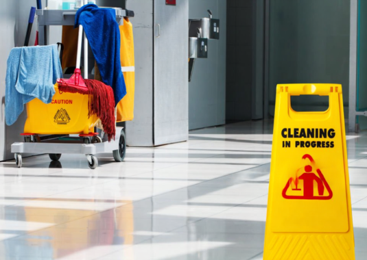 cleaning equipment in the office